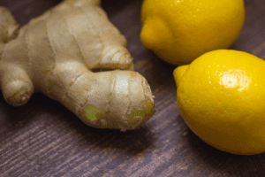 ginger root and lemon